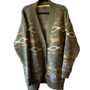 Pol oversized deer winter cardigan Large